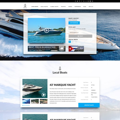 Website for Yacht Company