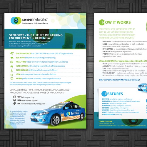 Help SenSen Networks Pty Ltd with a new brochure design