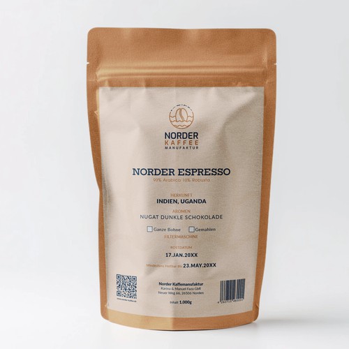 Coffee Pouch Label Design