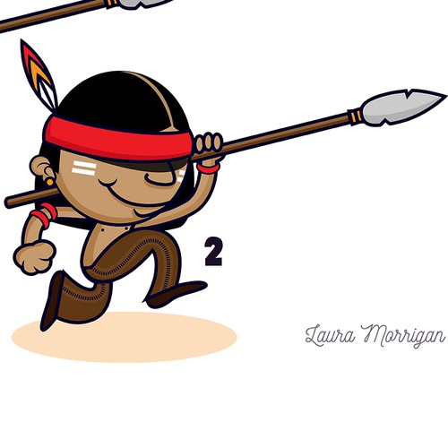 Native American Indian Character running