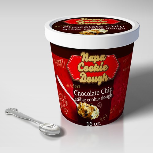 Create package labels for gourmet edible cookie dough for Napa Cookie Dough