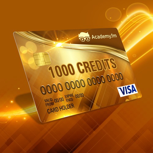 Gold Flashy Credit Card for Academy.fm