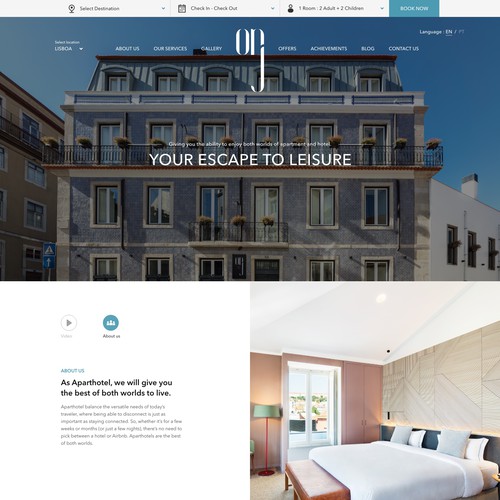 Website Design for OnJ Boutique Aparthotel