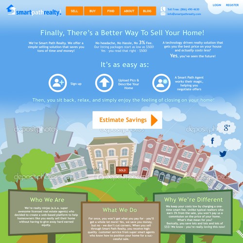 design a creative frontpage for an innovative real estate company