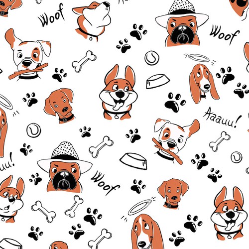 Pattern design “Funky dogs”