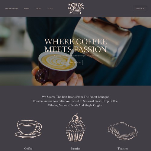 Sophisticated website for Coffee e-commerce business