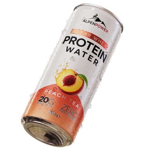 ApenPower Clear Whey Protein Water Label Design