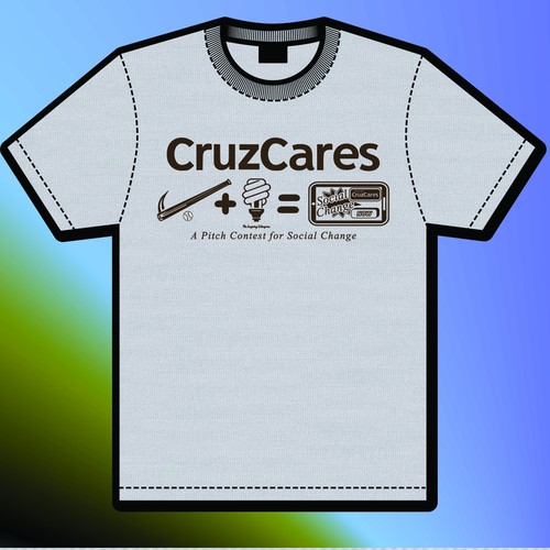 Create a trendy tshirt design for a Santa Cruz pitch contest for social ventures.