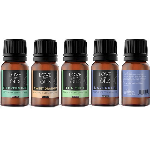 Essential Oils brand modern label