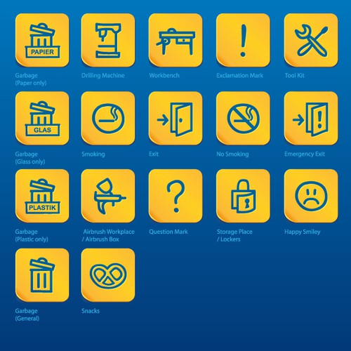 Icon set for "WORKandSTORE"