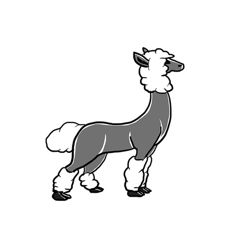 Unleash your favorite art style on a humorous and proud sheared alpaca