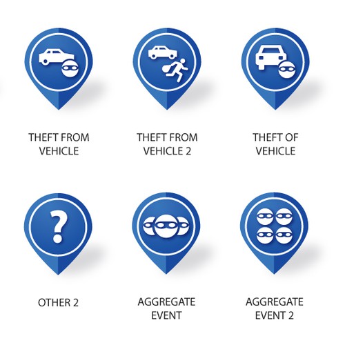 Icon Set to Represent Crime Events