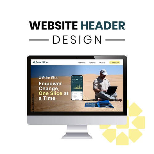 Empowering Change: Solar Slice Website Header Design