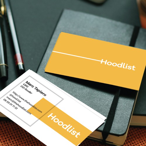 Business card design for Hoodlist