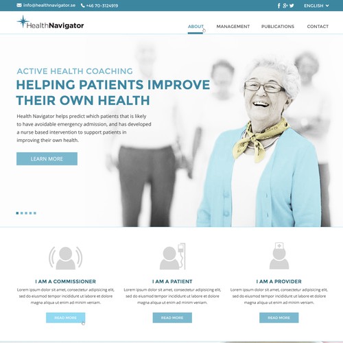 Create a landing page for an innovative health care company