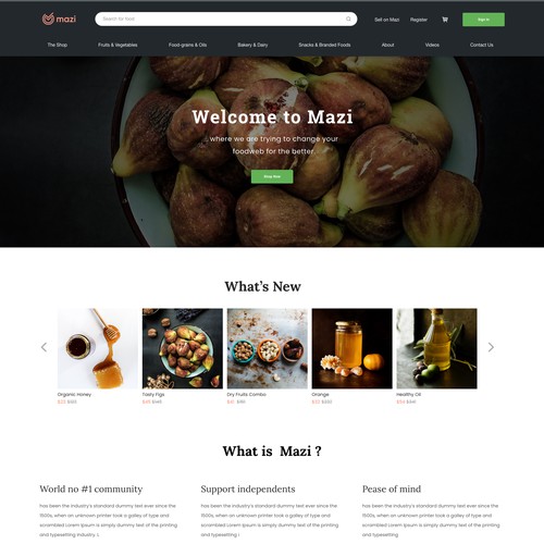 Mazi Homepage Design