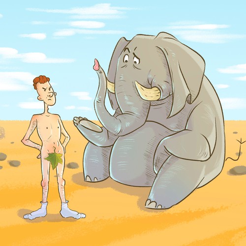 Illustration - "The elephant and the man"
