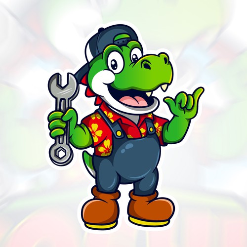 Yoshi's Auto Repair Logo Mascot