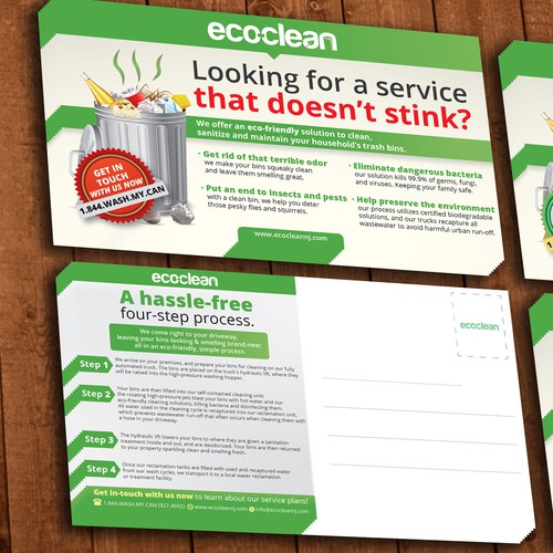 Create an impactful & capturing direct mail postcard for eco-clean