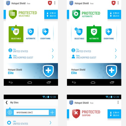 Redesign Hotspot Shield VPN application