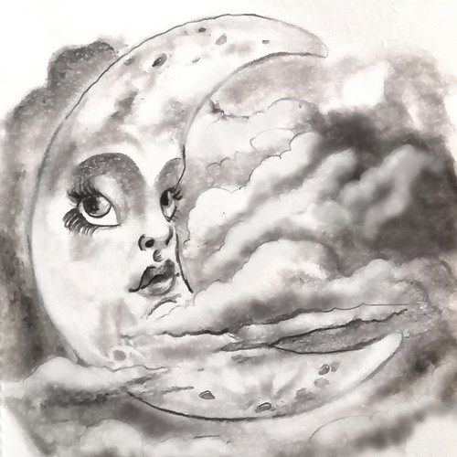 moon in the clouds