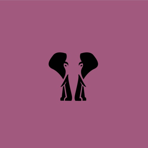 elephant logo with negative space