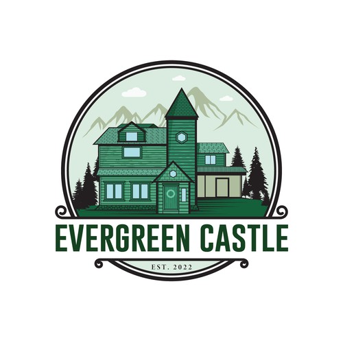 Elegant branding for a mountain castle Airbnb