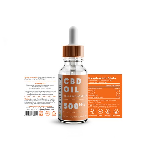 Plantacea CBD Oil Label