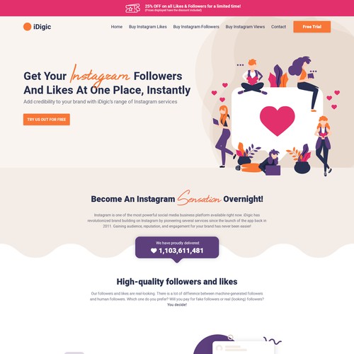 Instagram followers, Likes & Views.
