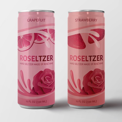 Packaging design for for rosé hard seltzer