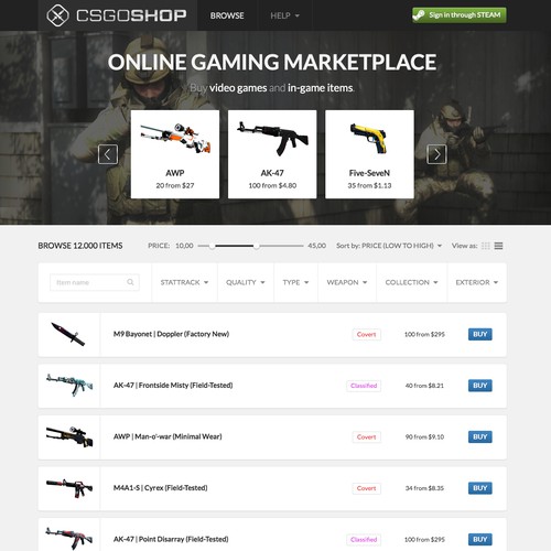 CSGOShop website design