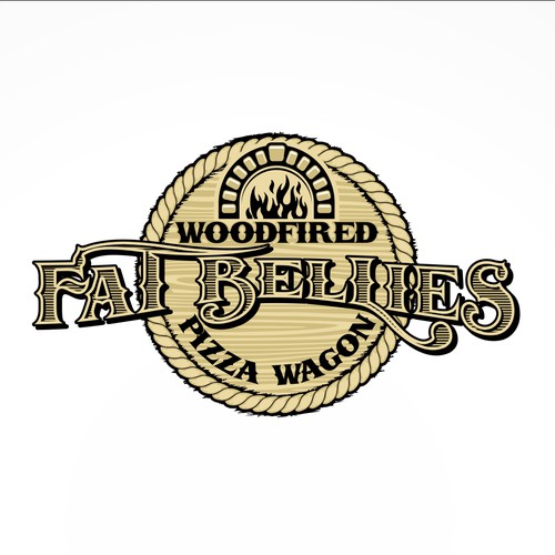 Fat Bellies Pizza Wagon - western style logo