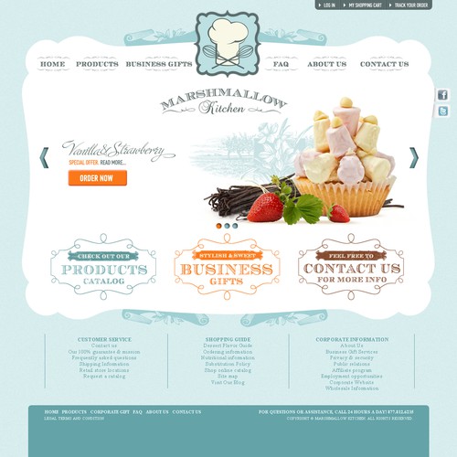 Create the next website design for Marshmallow Kitchen 