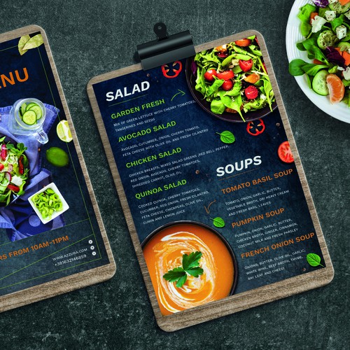 Fast food restaurant menu