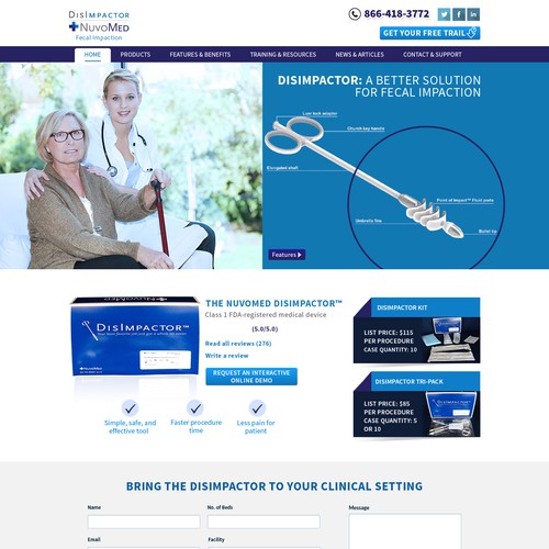 Create a home page for a medical device; Will contract with winner do the whole site.