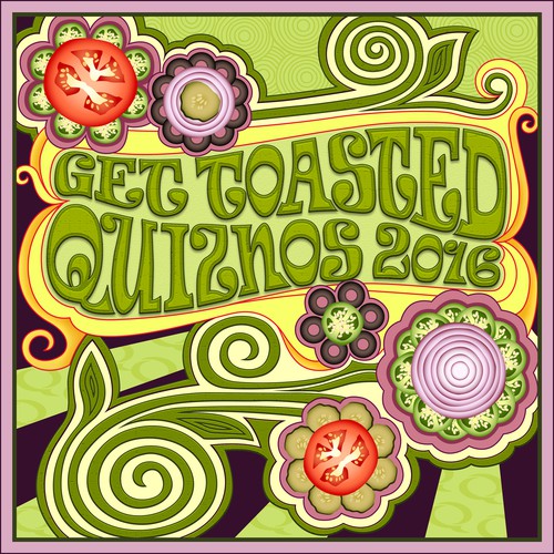 Hippie music poster design for Quiznos calendar contest