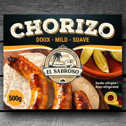 Chorizo sausage package design