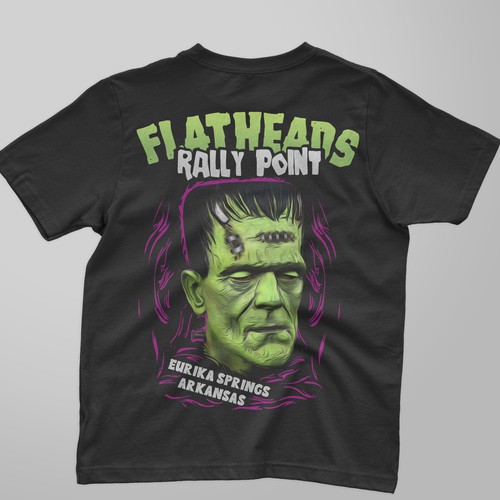 Flatheads Rally Point – Motorcycle Rally T-Shirt Design