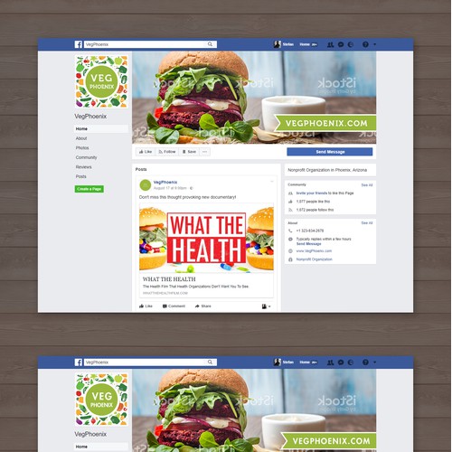 VegPhoenix Facebook cover and profile 