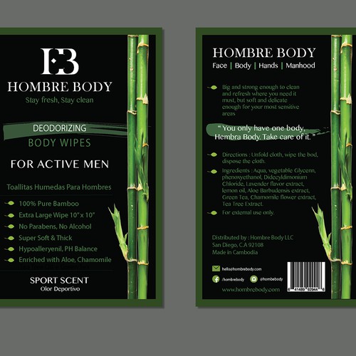 Hombre Body Body Wipes //Logo