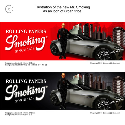 3. Illustration of the new Mr. Smoking as an icon of urban tribe.