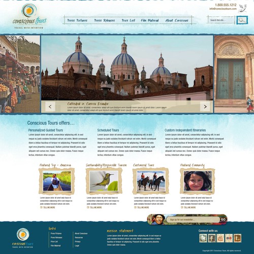 CONSCIOUS TOURS needs ARTISTIC & CLEAN website homepage