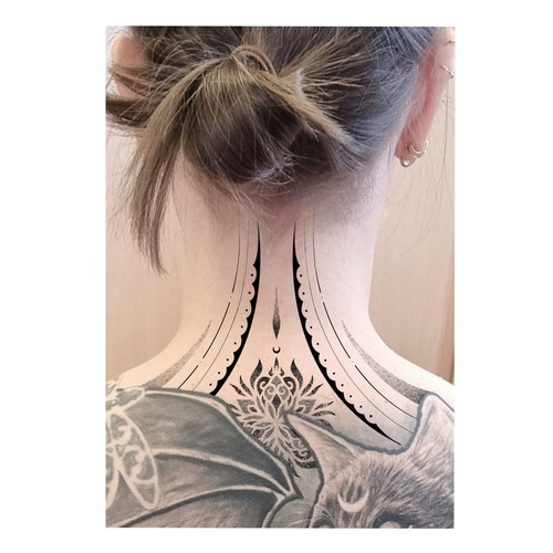 Neck tattoo