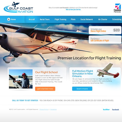 New website design wanted for Gulf Coast Aviation