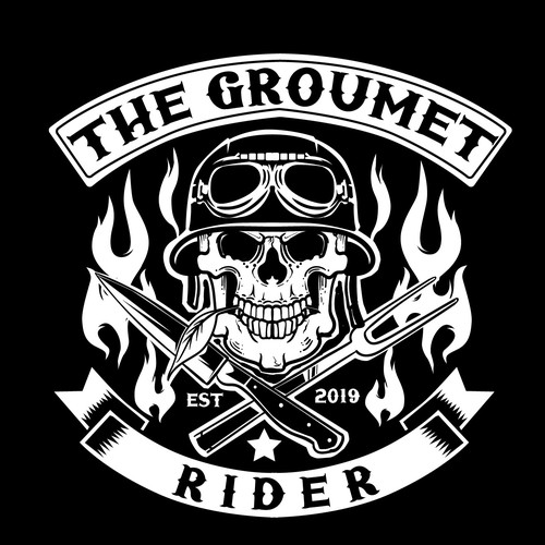 Culinary Rider emblem Logo design