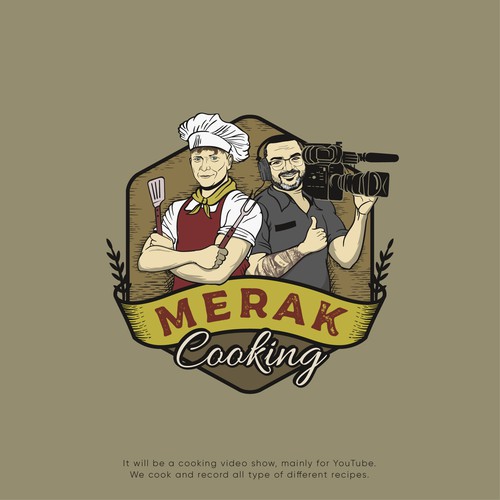Strong and classic logo for Merak Cooking