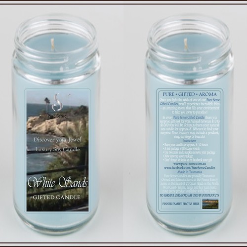 New product label wanted for Pure Sense Candles