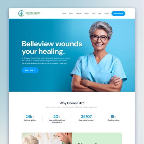 Web page design for Belleview Wounds