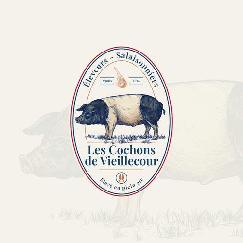 Logo Design for an Organic Outdoor Pig Farm & Artisan Charcuterie