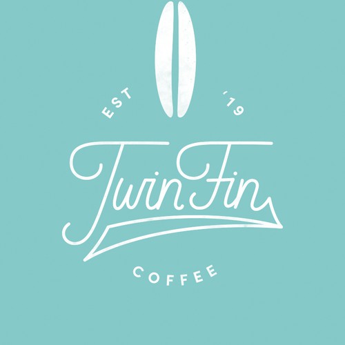 Vintage logo concept for surf-themed coffee